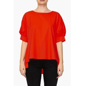🌷 MELLODAY Puff Sleeve Popover High-Low Top🌸